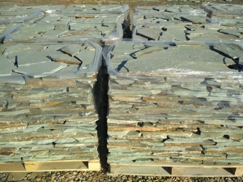 Плитняк златолит зелёный для цоколя, отмостки купить в Черноголовке