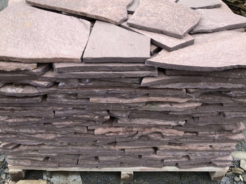 Плитняк лемезит бордовый для облицовки цоколя 20-25 мм  купить в Черноголовке