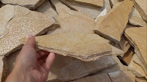 Плитняк златолит жёлтый для фасада 1,5-3 см купить в Черноголовке